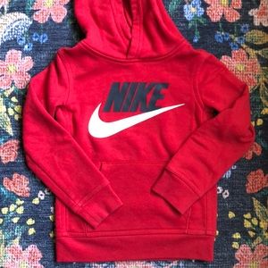Nike Boys Red Hooded Sweatshirt, Size 4 (XS)